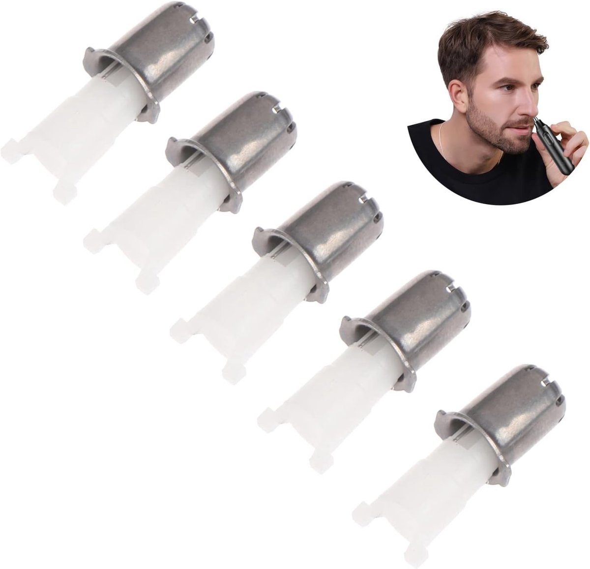 5-Pack Universele Vervangingskoppen voor Neustrimmer en Scheerapparaat