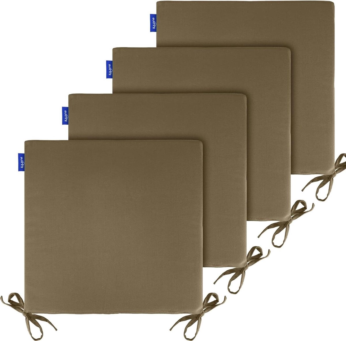 Stoelkussens Set - Terraskussens Vierkant - Comfortabel Zitten - Waterbestendig UV-bestendig - 47x47 cm Set van 4 - Donkerbruin