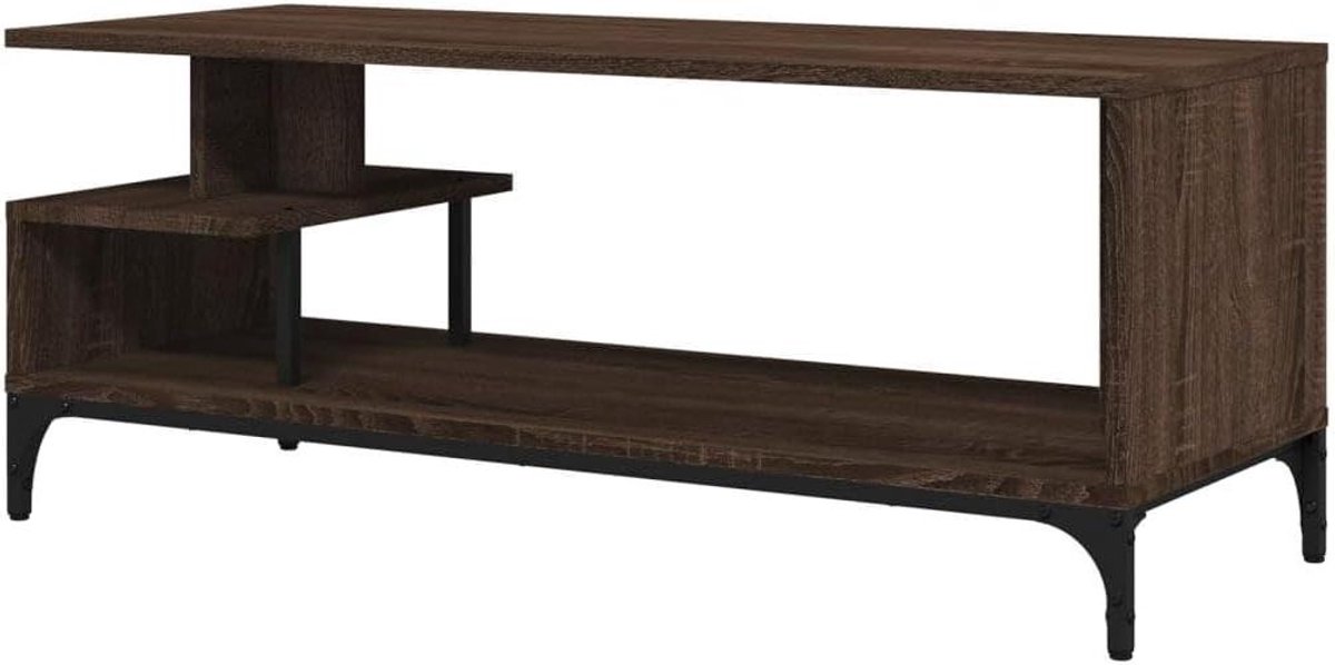 Tv-meubel - Tv kast Hifi meubel - Media organiseren - Industriële charme - 102x40x41 cm - Bruineiken