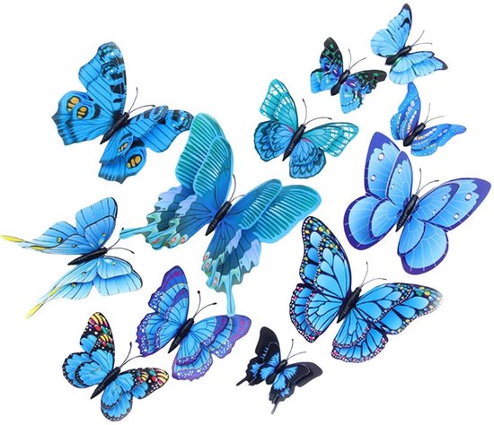 Allecto - Vlinder Wandstickers - 3D Decoratie - DIY Removable - Type 2 - Sfeervolle Wanddecoratie - Perfect voor Kinderen en Feesten - 72 Stuks