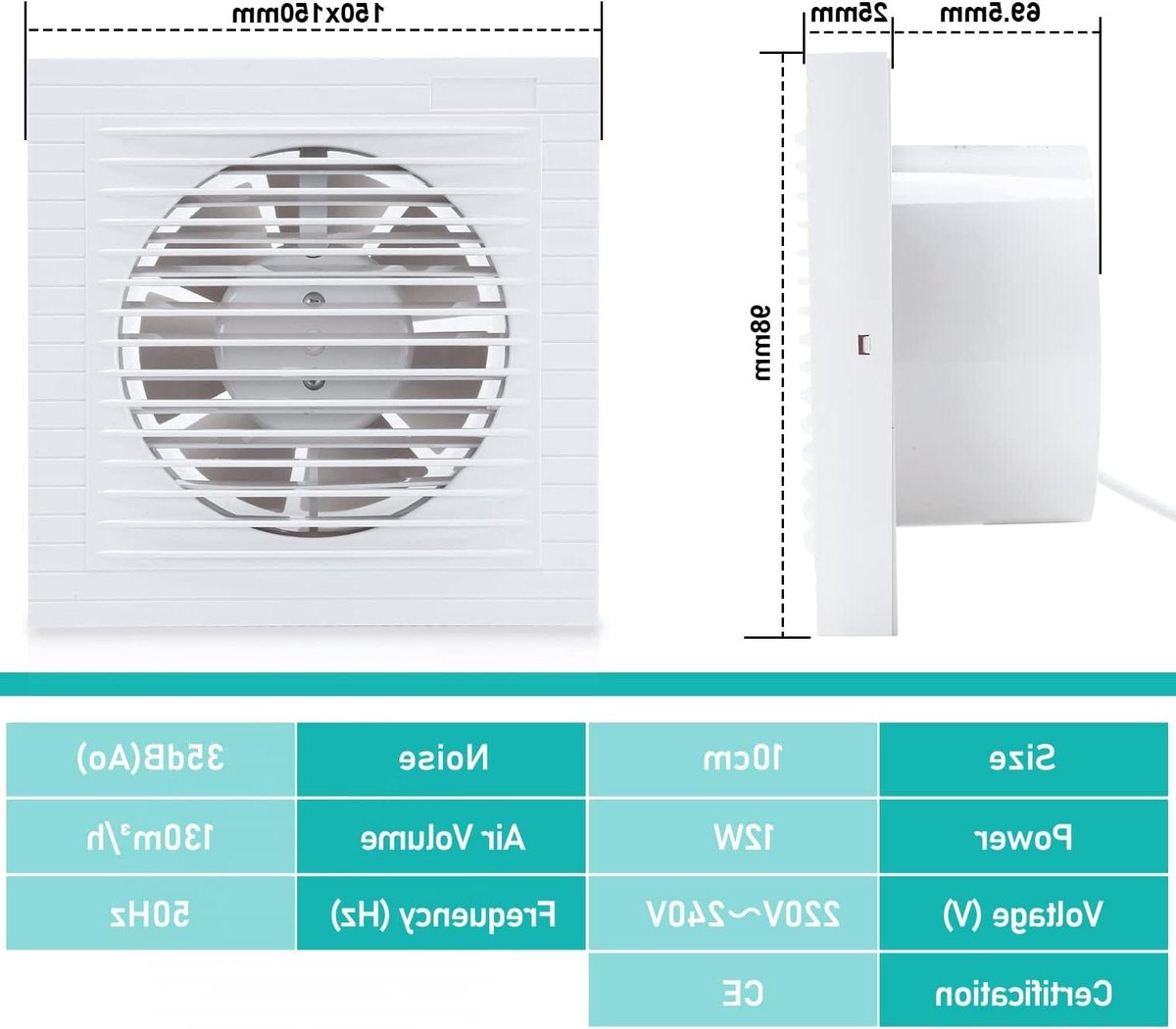 Badkamerventilator Set - Afzuigventilator Keuken - Ventilatie Verbeteren - Terugslagklep -