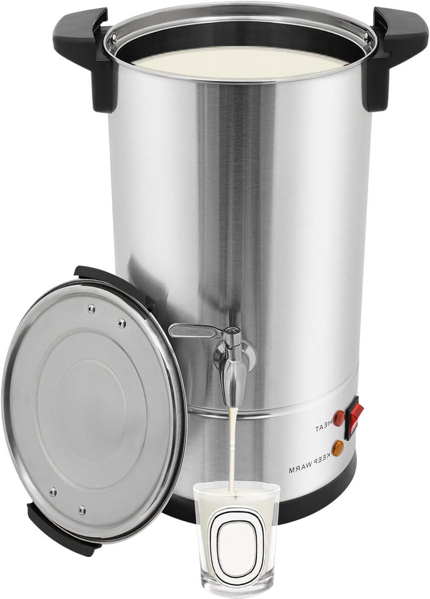 Wasmelter met Kraan - Smeltpot Kaarsen - Kaarsen Maken - Automatische Temperatuurregeling - 10 Liter - Zilver