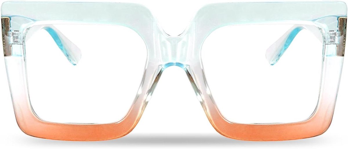 Blauw Licht Bril - Computer Bril - Ogen Beschermen - Oversized Vierkant - 148 mm breed - Transparant