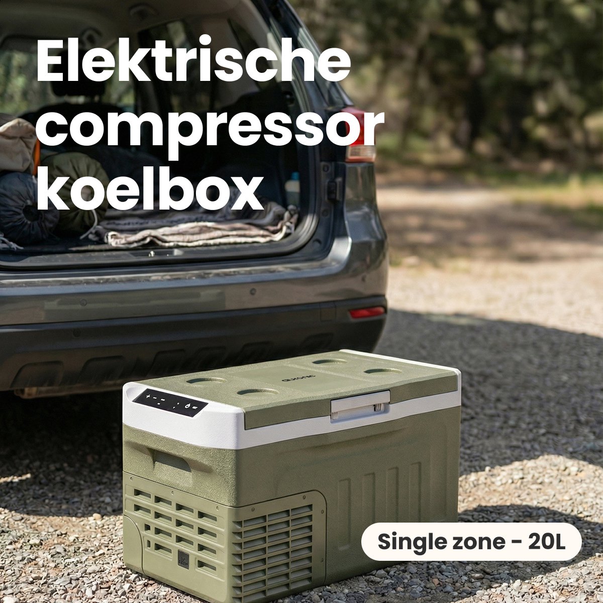 Auronic Elektrische Koelbox - Compressor - 21L - 12V en 240 volt - Camping Koelkast - Frigobox Auto - Groen – foto 2