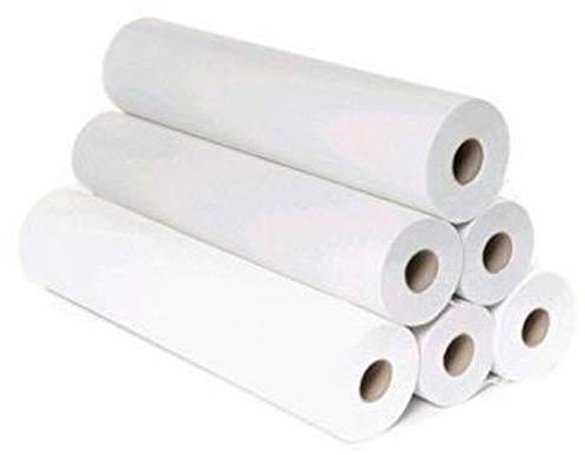 Onderzoekstafelpapier - Gladde rollen - Onderzoek ondersteunen - 100% zuivere watten - 12 rollen - Wit