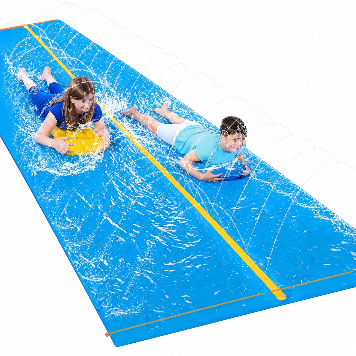 Allero Waterglijbaan - Waterslide - Buikschuifbaan - Inclusief 2 Planken - Ingebouwde Sproeiers - Watersproeier - Waterplezier