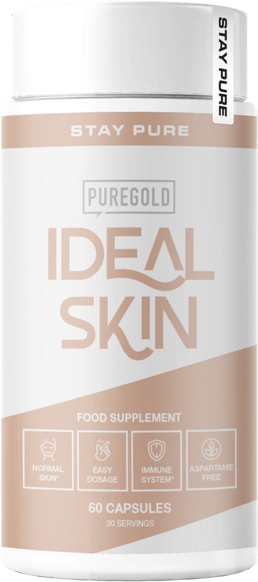 Pure Gold Ideal Skin – 60 Capsules – 30 Porties – Superoxide-Dismutase (SOD) met Vitamine C – voor een Normale Huid & Immuunsysteem