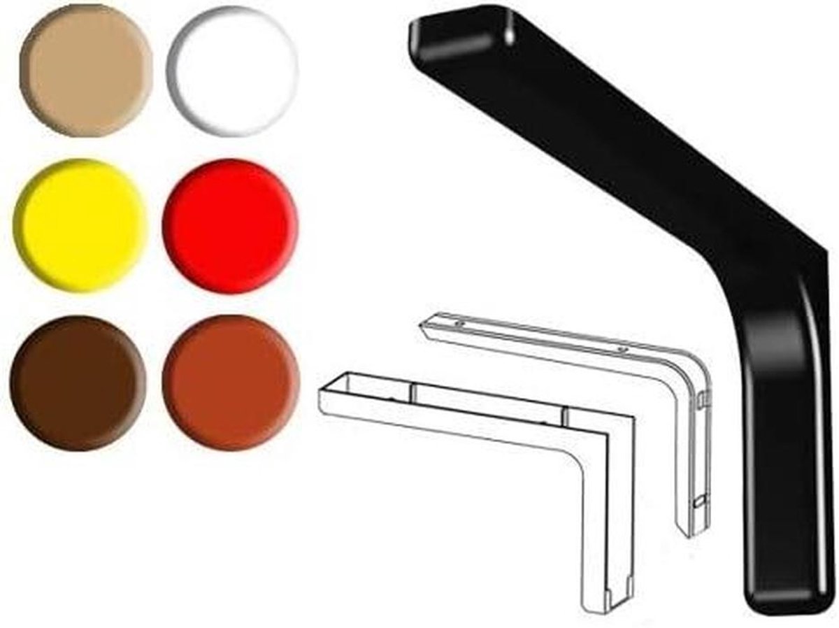 Wandrek Plankdragers - Planksteunen Ophangsysteem - Wandmontage Planken - Gegalvaniseerd Staal - 12 cm - Bruin