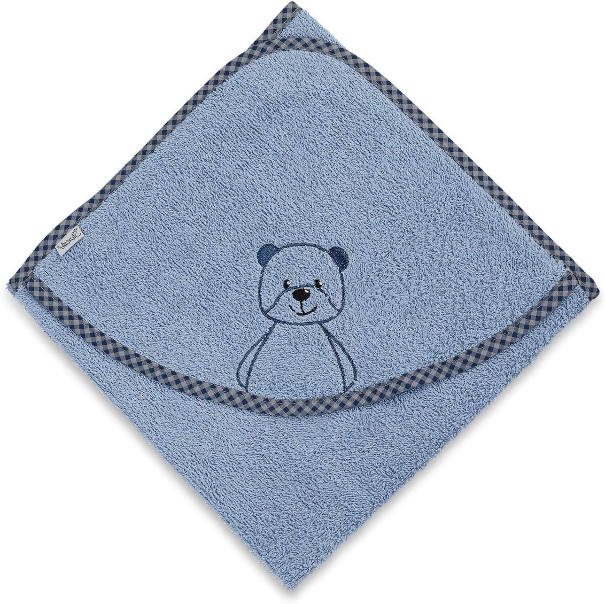 Badhanddoek met capuchon - Kinderbadjas Babyhanddoek - Na het baden - Zacht en warm - 100 x 100 cm - Blauw