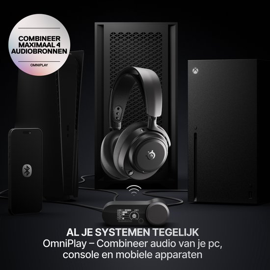 SteelSeries - Arctis Nova Pro Omni - Hi-Res Wireless Certified Gaming Headset - PC, PlayStation, Xbox & Switch - Zwart