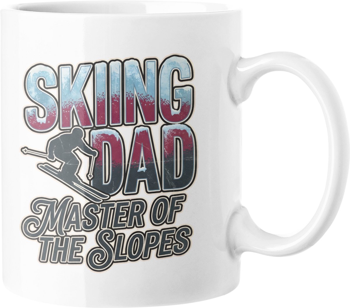 Skiënde Papa Meester van de Pistes Koffiemok - Grappig Ski Vaderdag Cadeau - Wintersport Liefhebber Mok