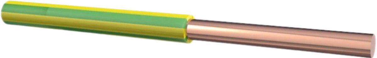 Dynamic montagedraad H07V-U 4mm2 groen/geel per rol 100 meter (H7VUE011414)