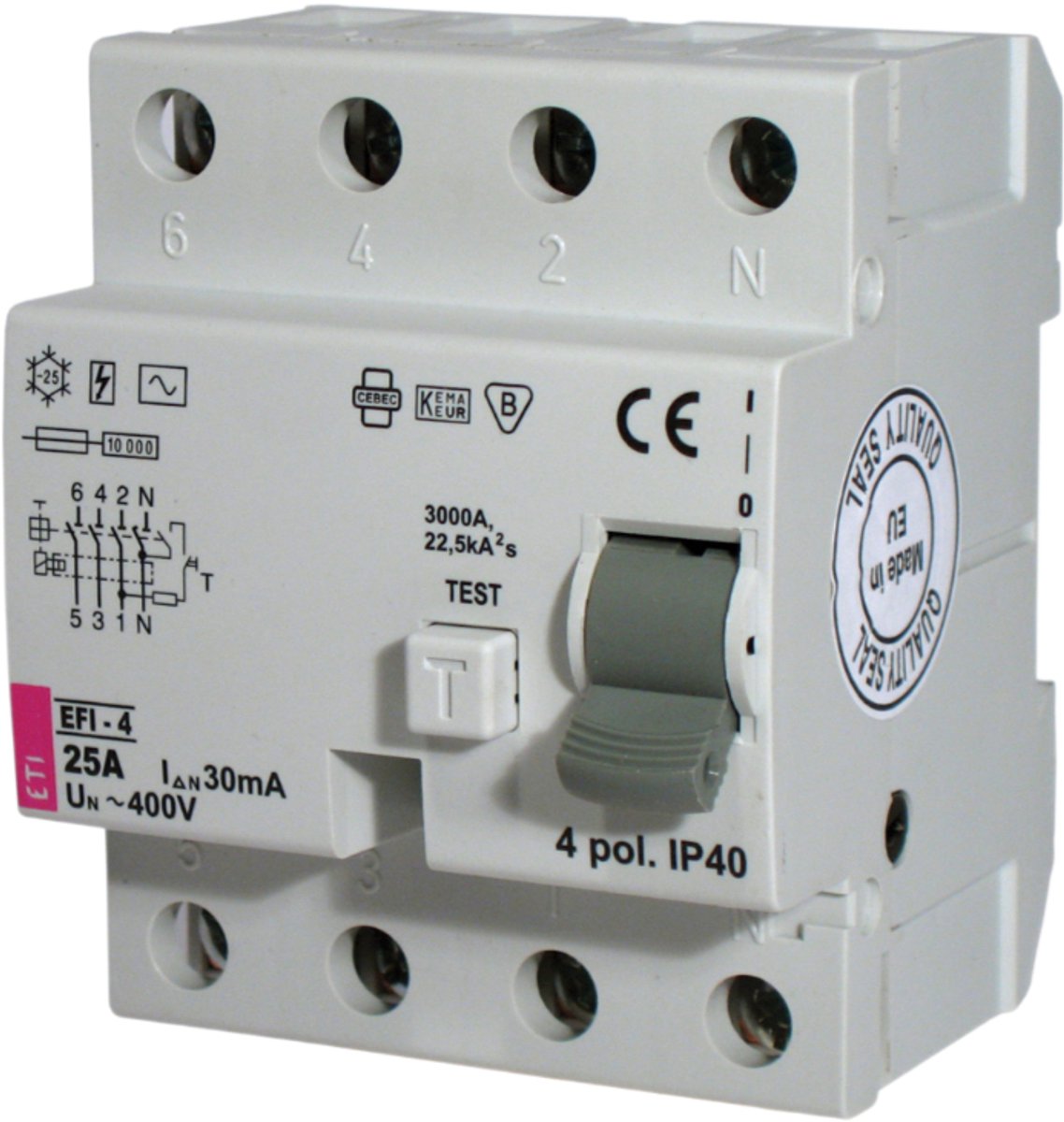 ETI 4P ETI AARDLEKSCH.EFI-4 100A