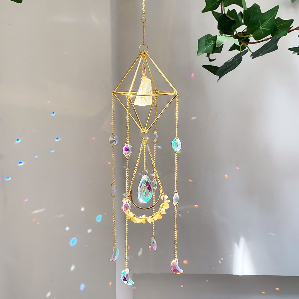 Zonnevanger met Citrien – Positiviteit & Energie Regenboog Decoratie