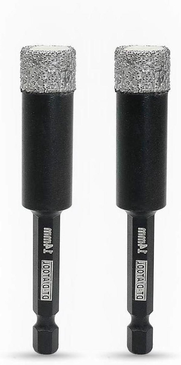 Diamant Boor Bits - Gatzaag Droog Boren - Tegels Boren - Vacuüm Gesoldeerd - 2 stuks 14mm - Zilver