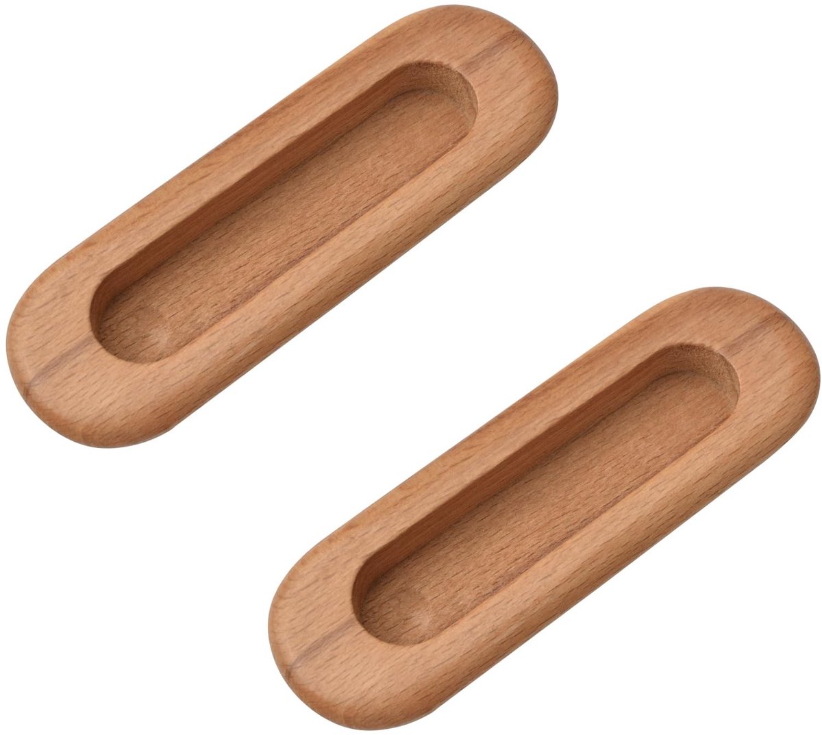 Store_8 - Houten verborgen handvat - Ovaal ontwerp - Duurzaam en stijlvol - Geschikt voor schuifdeuren - 2 stuks - Voor kast en lade