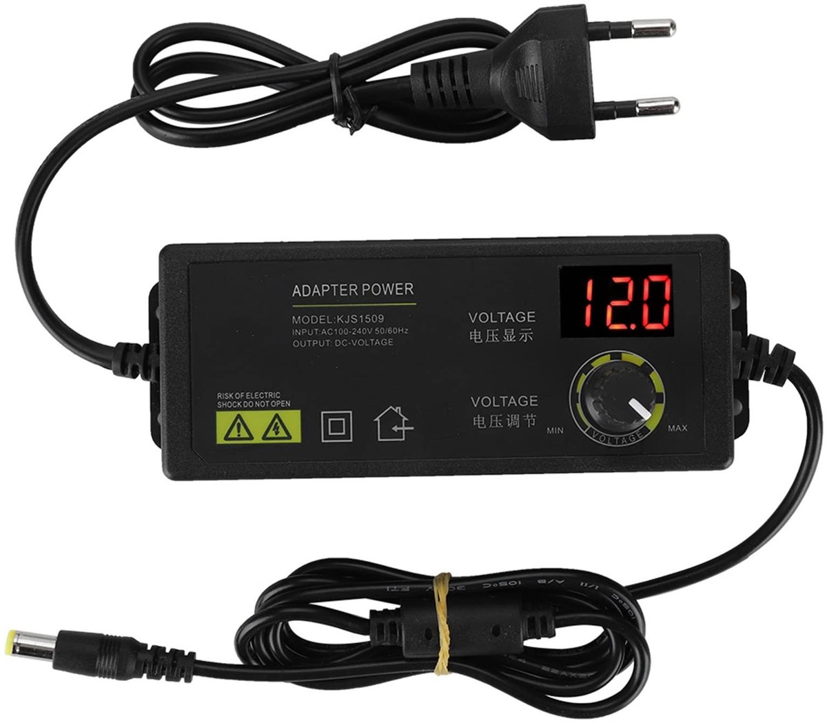 Allecto - Ejoyous 60 W verstelbare voeding - instelbare spanning - compact formaat - digitale weergave - storingsvrije netadapter - geschikt voor h...