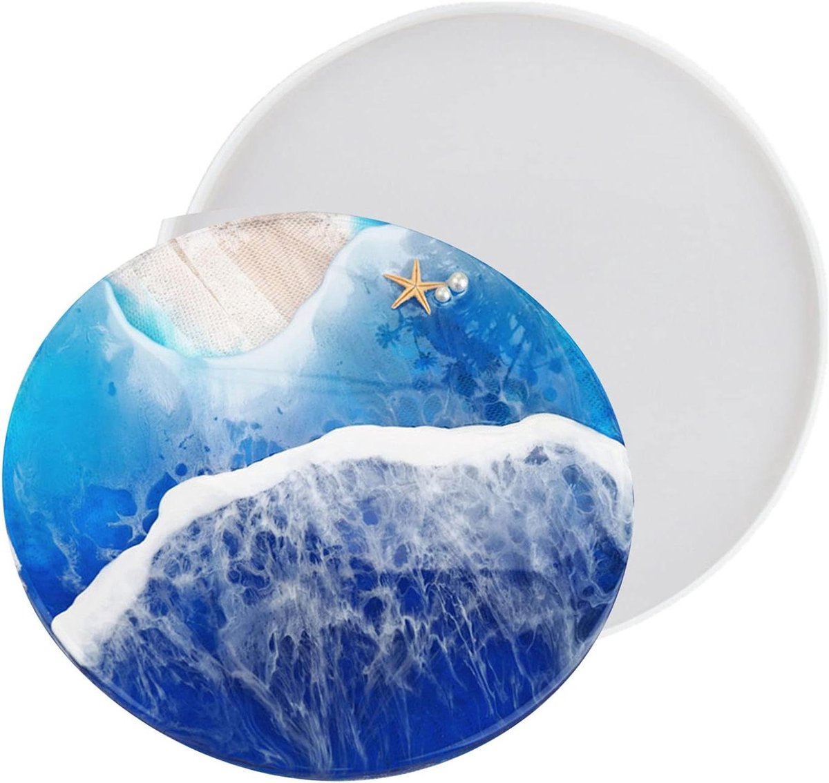 Hars Schaal Mal - Ronde Resin Tray - Ambachtelijk Maken - Herbruikbaar Siliconen - 30cm - Grijs