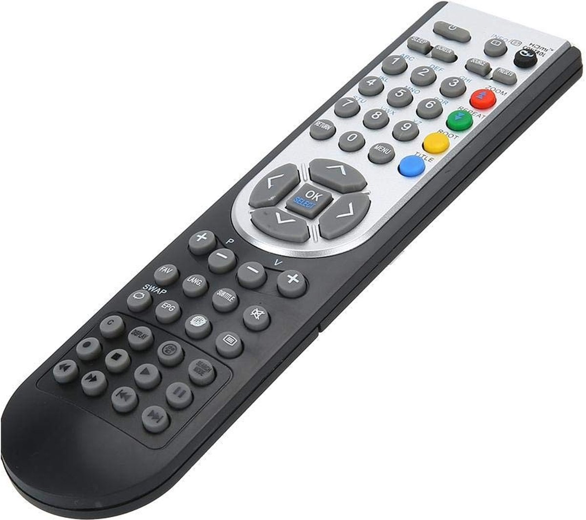 Allecto - Smart TV-afstandsbediening - Universele afstandsbediening - Zwart - 10 meter bereik - Geschikt voor TV's - V16A-PHD V22B