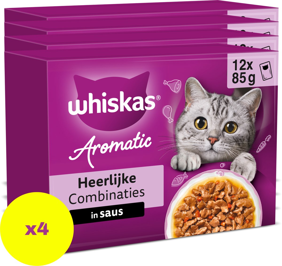 Whiskas Whiskas Kattenvoer - Adult 1+ - Aromatics Heerlijke Combinaties in Saus - 48x85g