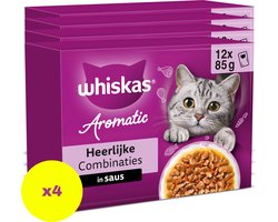 Whiskas Kattenvoer - Adult 1+ - Aromatics Heerlijke Combinaties in Saus - 48x85g
