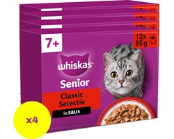 Whiskas Kattenvoer - Senior 7+ - Classic Selectie in Saus - 48x85g