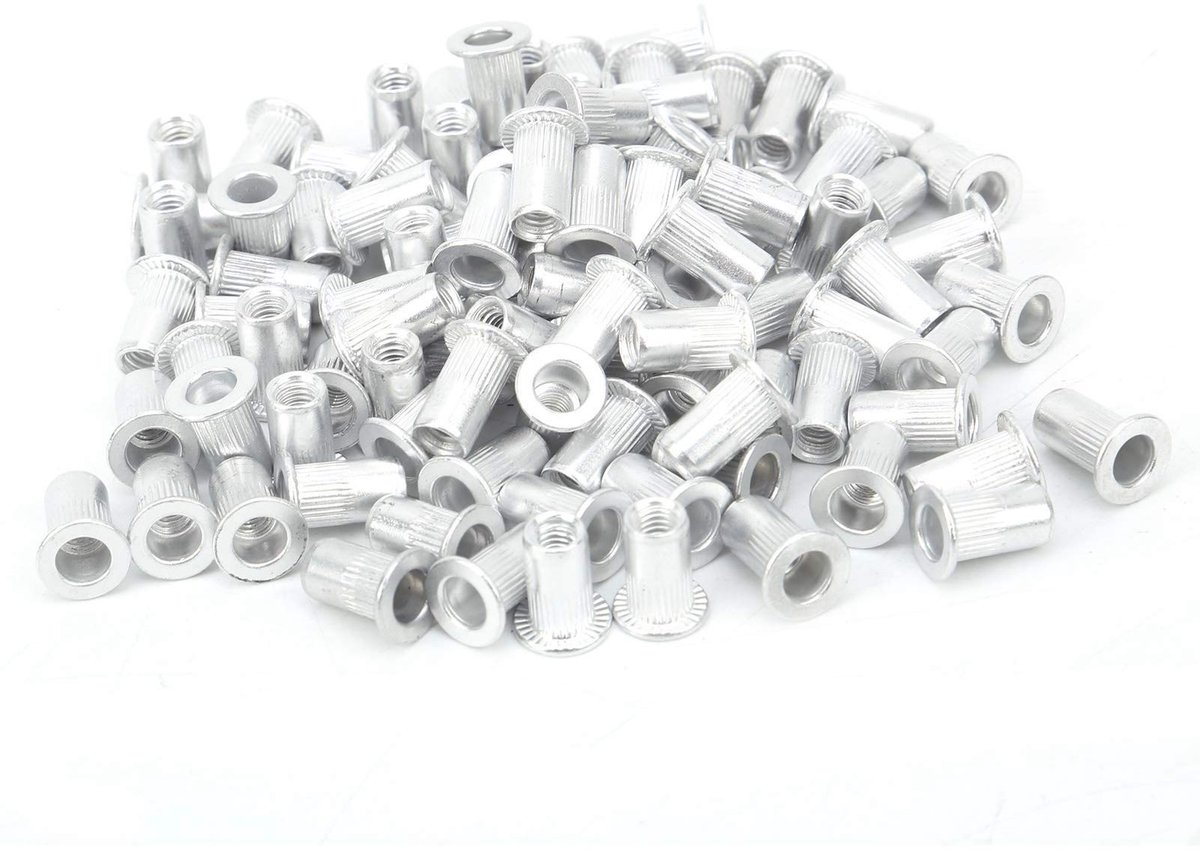 Allecto - Rivet Nuts Set - Aluminium M4 - 100 Stuks - Diverse Toepassingen - Ideaal voor Klussen - Onderdeel voor Montage - Perfect voor Thuisgebruik