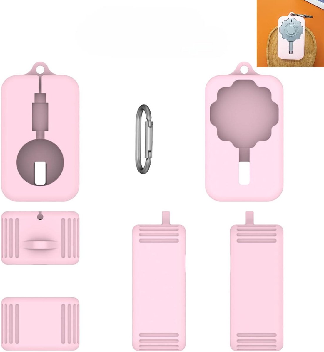Oplader Case - Ring Oplader Beschermer - Smart Ring Opladen - Met Kabelorganizer - N.v.t. - Roze
