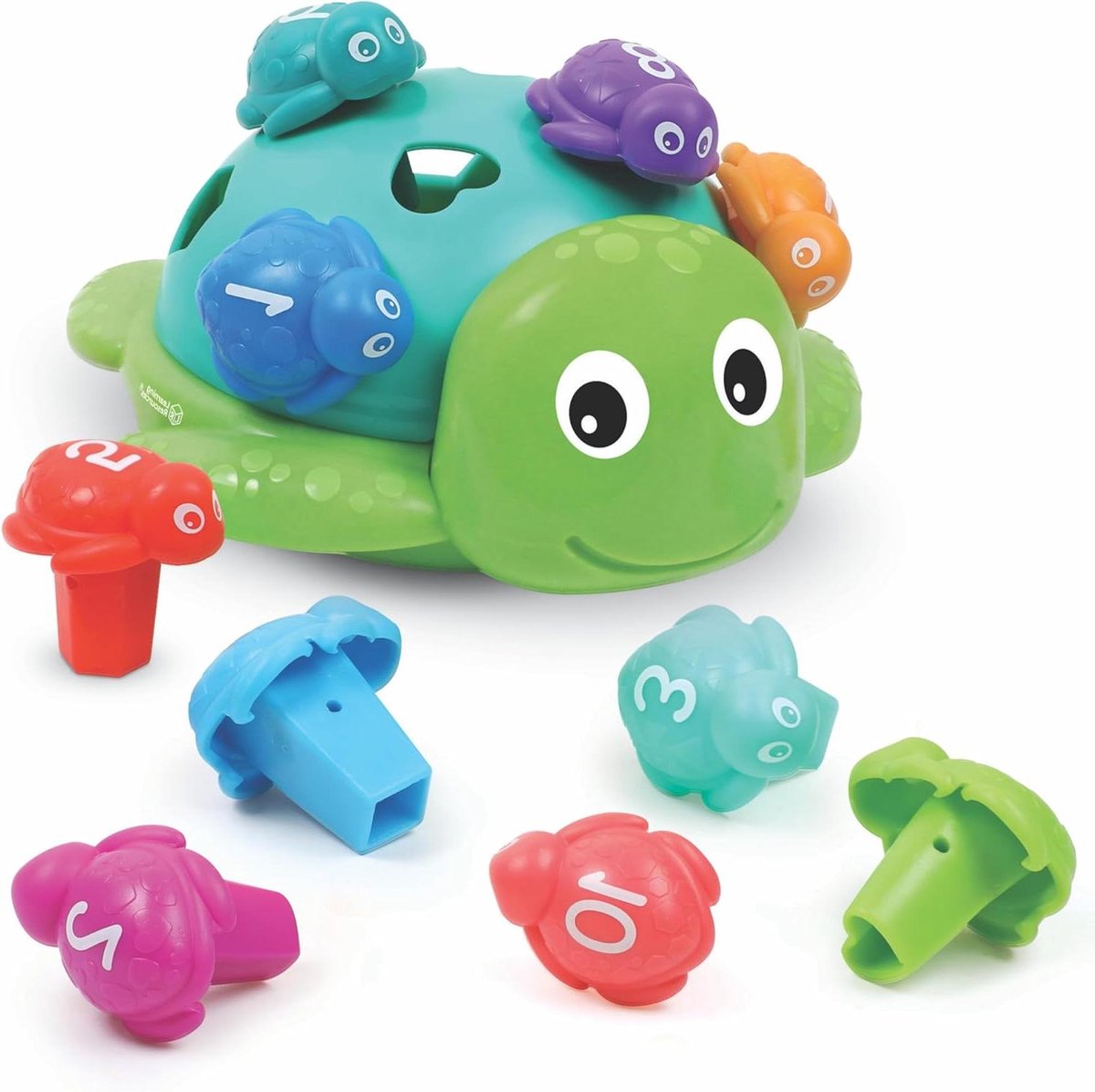 Telvormen Schildpad - Educatief Speelgoed - Motoriek Ontwikkelen - 20 Gekartelde Vormen - 27.43 cm x 27.43 cm - groen