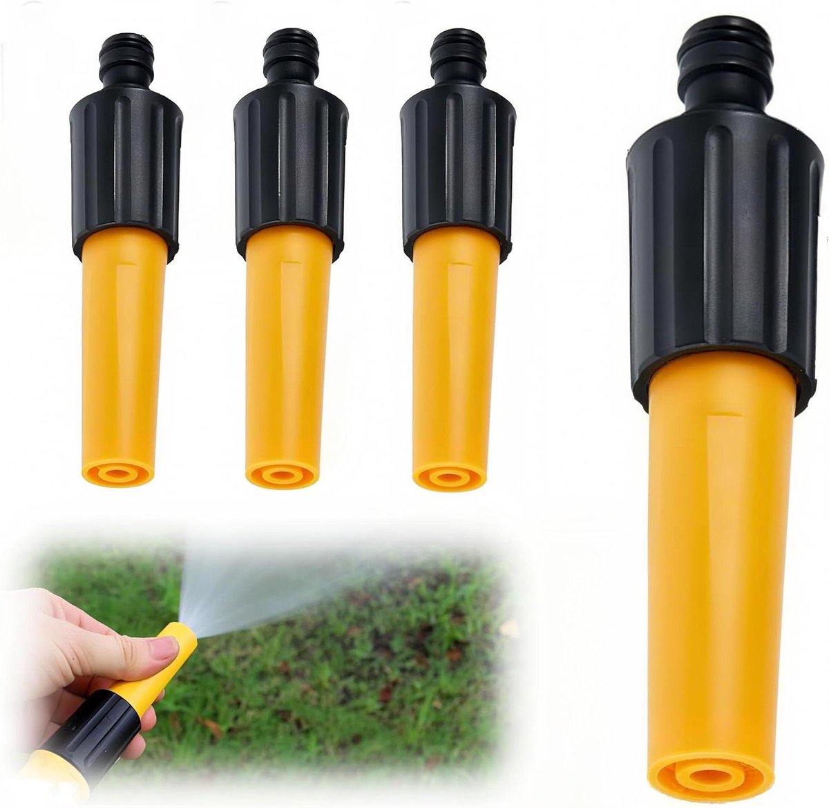 Slangsproeier Set - Tuinspuitpistool Sproeikop - Gazon en Tuin - Robuust Metaal - 7 Delig - Zilver