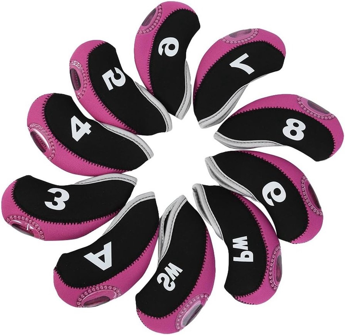 10 Stuks Golf Club Hoofden, Golfpet Hoofdbescherming met Cijfers voor Bescherming en Stijl