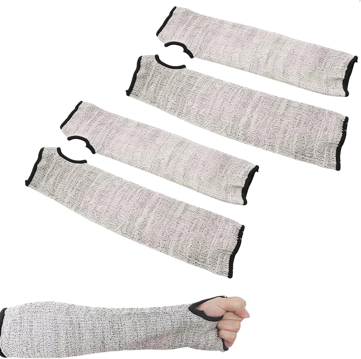 Snijbestendige armwarmers van 35 cm met afneembare manchetten voor optimale onderarmbescherming en steenbescherming