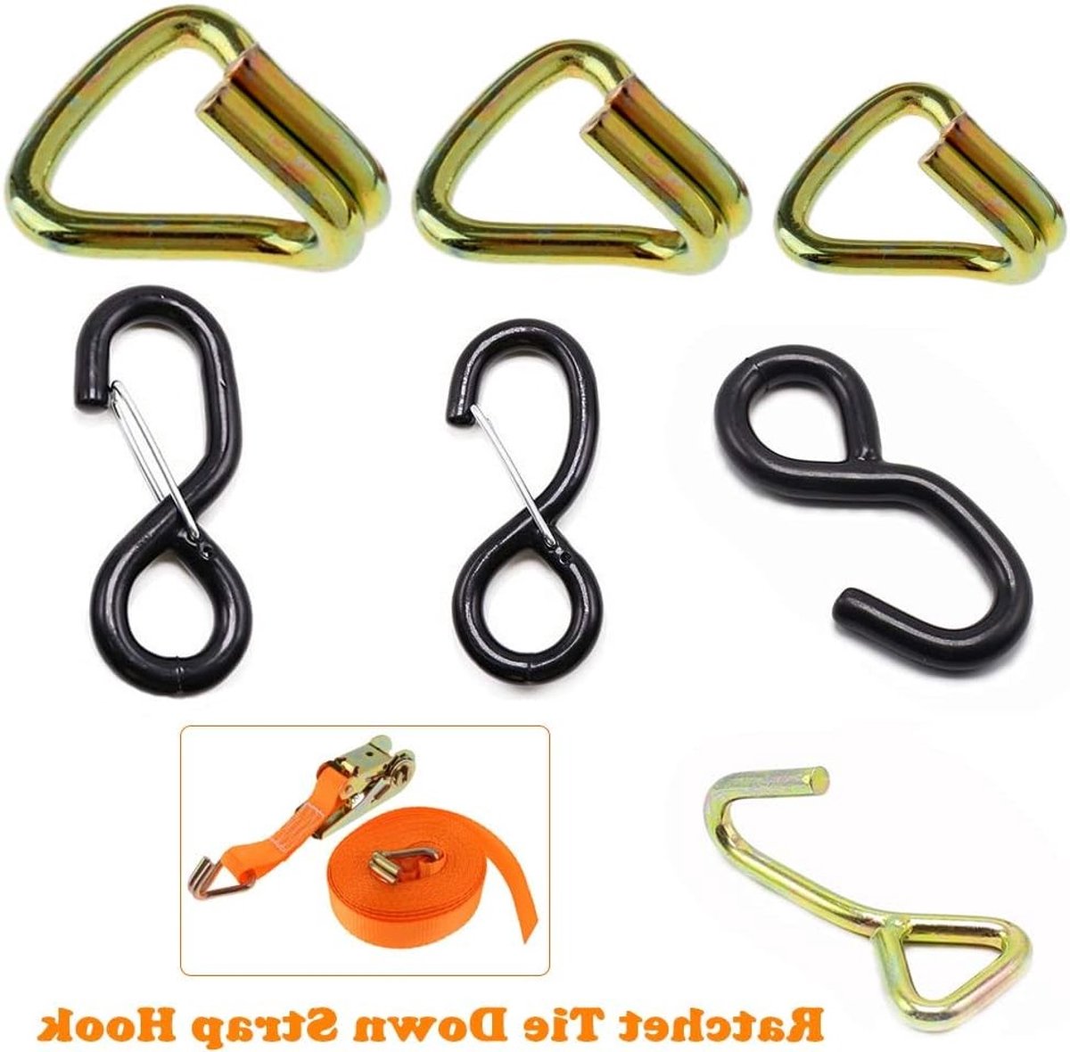 Verstelbare Claw Hooks voor 25-50mm Ratchet Straps - Sterke Bevestigingshaken voor Transport en Veiligheid
