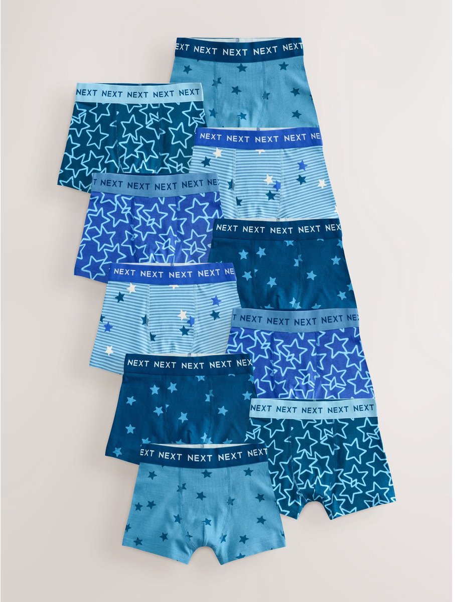Next - Jongens - Set van 10 boxershorts - Blauw