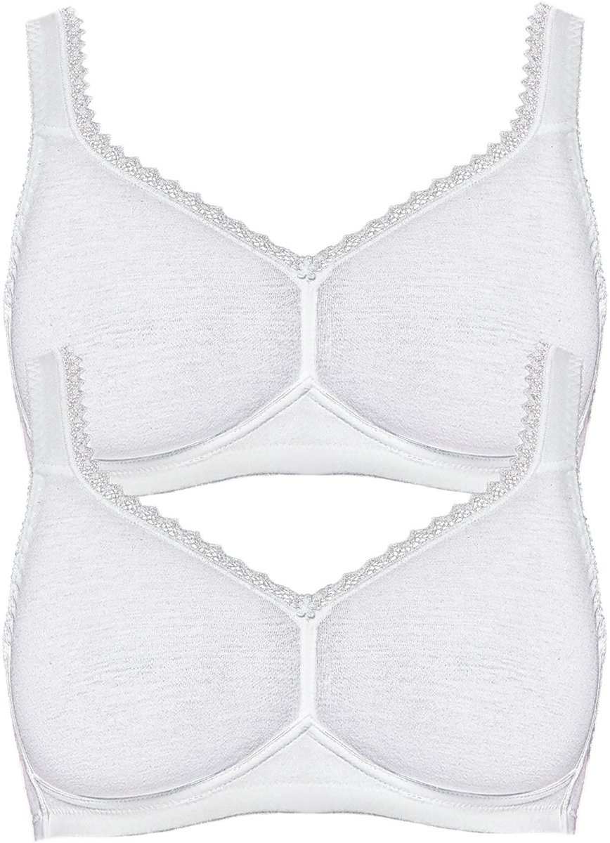 Susa 2-pack katoenen BH zonder beugel Organic Cotton Wit Wit