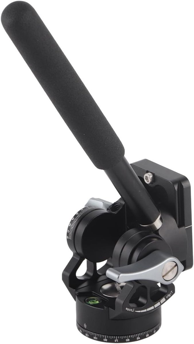 Aluminium Tripod Hoofd voor Panoramafotografie met Demping en Afneembare Handgreep, Geschikt voor Camera's en Statief met 3/8 Inch Aansluiting
