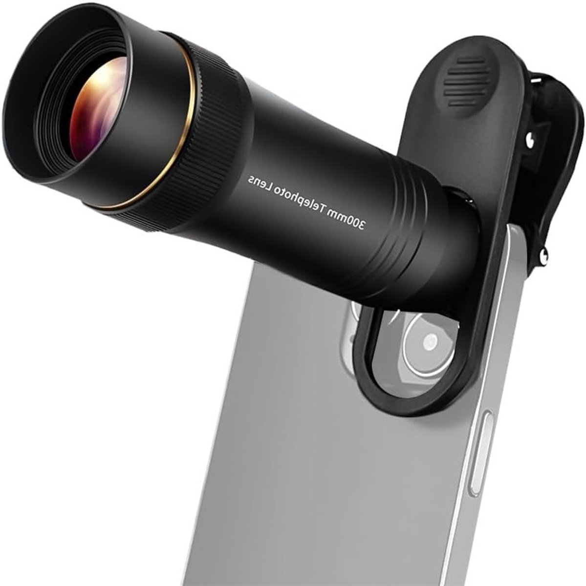 Telelens voor Smartphones - 300mm Telephoto Lens met 10X Zoom, Universele Lensclip, Schoonmaakdoek en Opbergtas voor Natuurwaarneming, Sportevenementen en Concerten