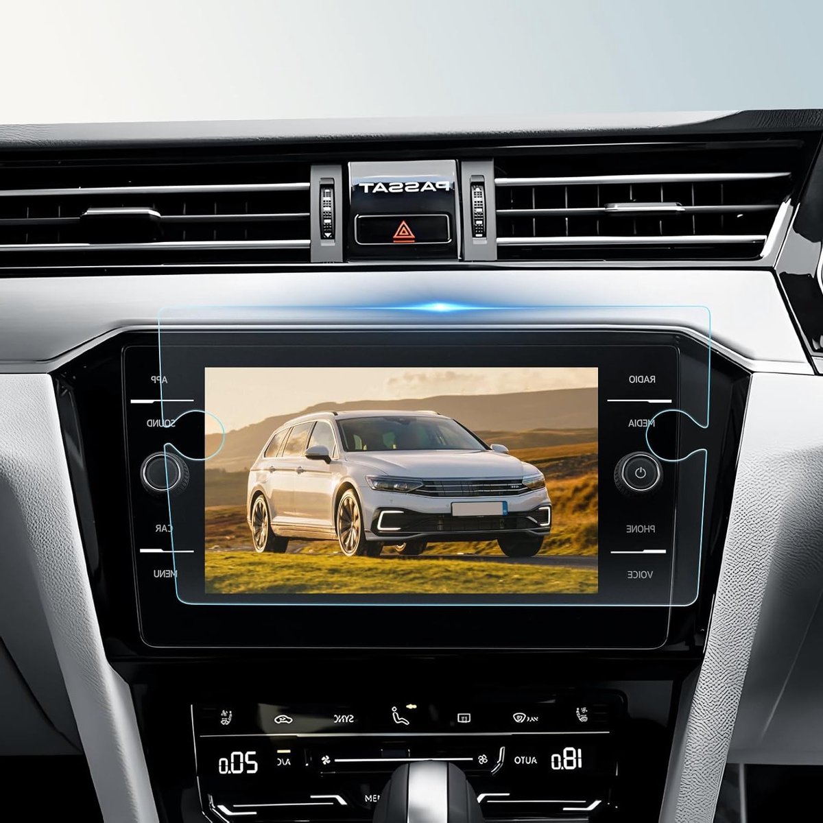 Matte Screen Protector voor VW Passat B8, T-ROC, Golf 7 en Tiguan 2 - 8 Inch Beschermfolie, Anti-reflectie, Vingerafdrukbestendig, Gehard Glas
