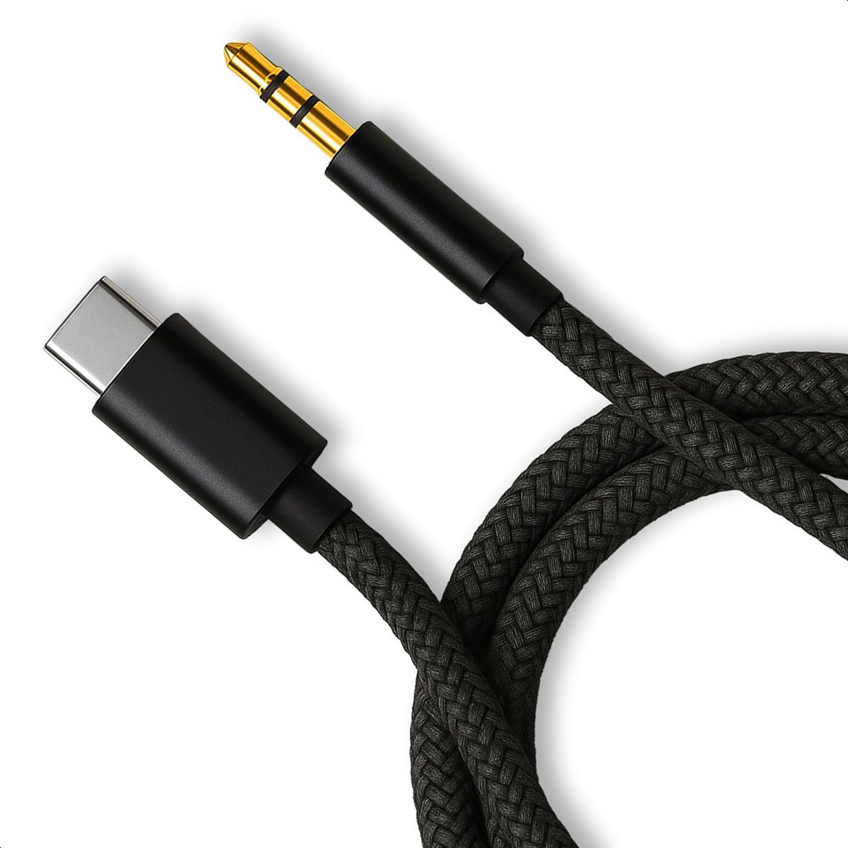 Skoov USB C naar AUX Kabel - Jack - 3.5mm Audio Kabel - USB-C naar Auto - Headphone - Nylon - 1 meter