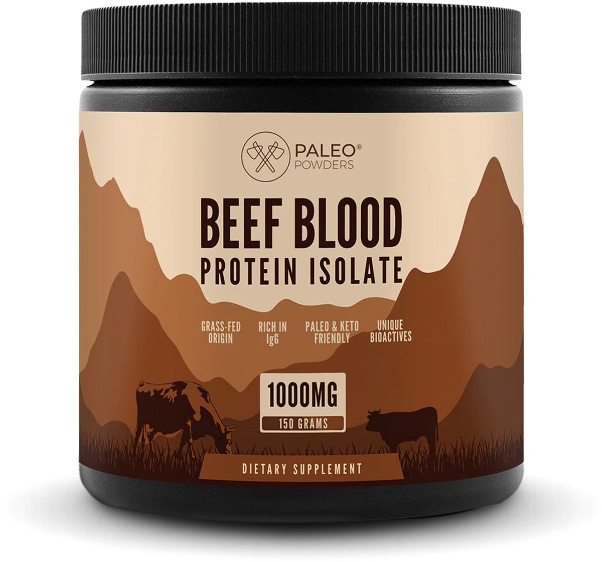 Paleo Powders – Runderbloed Eiwit Isolaat – Poeder – Grasgevoerd – Nieuw-Zeeland – 150 gram