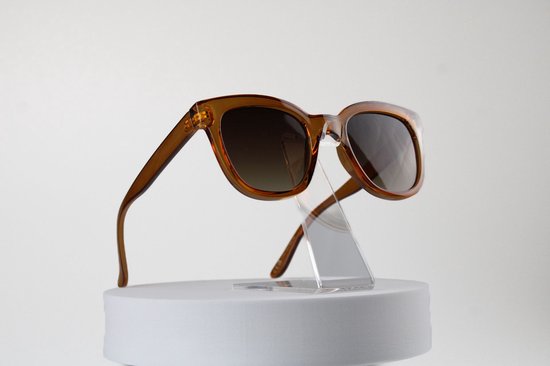 Dames zonnebril met zachte etui en doekje / Zonnebril UV400 / 6840 bril met gember montuur / bruine lenzen / lunettes de soleil / bril cat 3 van gerecycled polyester / Aland optiek / zonnebril damesiek van DAM — afbeelding 5