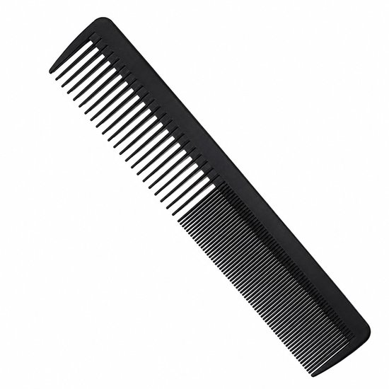Haar in Stijl® Kam 06417 - Carbon Knipkam - Fijn Grove Vertanding - Zwart