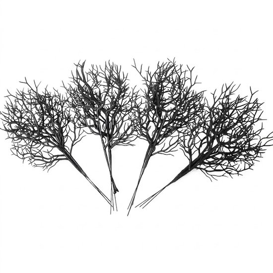 Zwarte kunstmatige takken decoratie – nep geweien takken voor Halloween, Scandinavische en tafel decoratie – decoratieve kunsttakken voor bloemstukken, bruiloft en interieur – set van 10 stuks