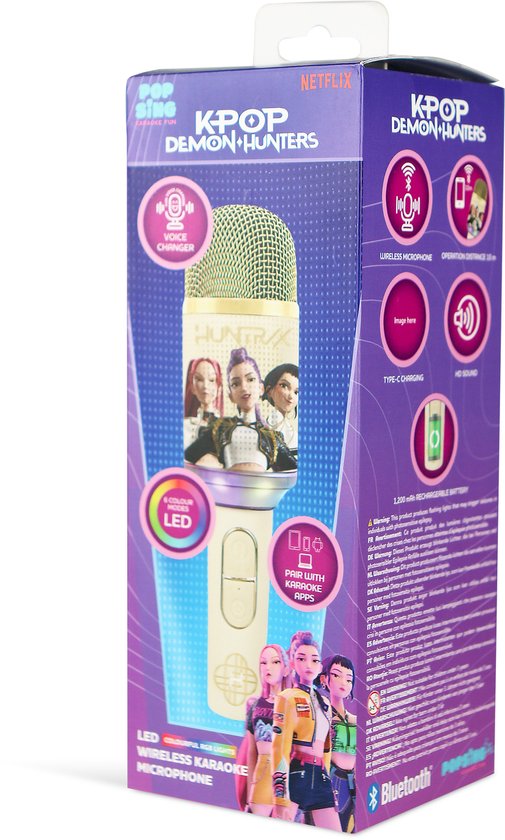 KPop Demon Hunters - Huntr/x - Golden - draadloze karaoke microfoon voor kinderen - LED lichteffect - speaker - stemeffecten — afbeelding 2