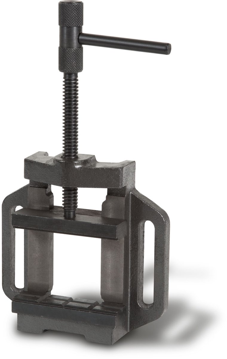 EBERTH machineklem van gietijzer en staal, bekbreedte 100 mm, maximale klembreedte 89 mm, machineklem voor montage op een boormachine of werkbank, boormachineklem