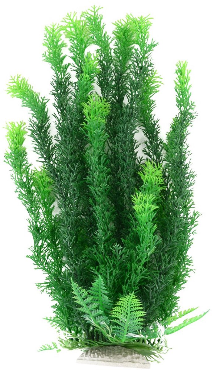 carmdering - Aquariumplant - Kunstplant - Aquariumdecoratie - 47×13×7 cm, plastic, met stenen voet - Veilig voor vissen, niet-giftig - Voor zoet- en zoutwater - Flexibel, levensecht - Onderhoudsvriendelijk