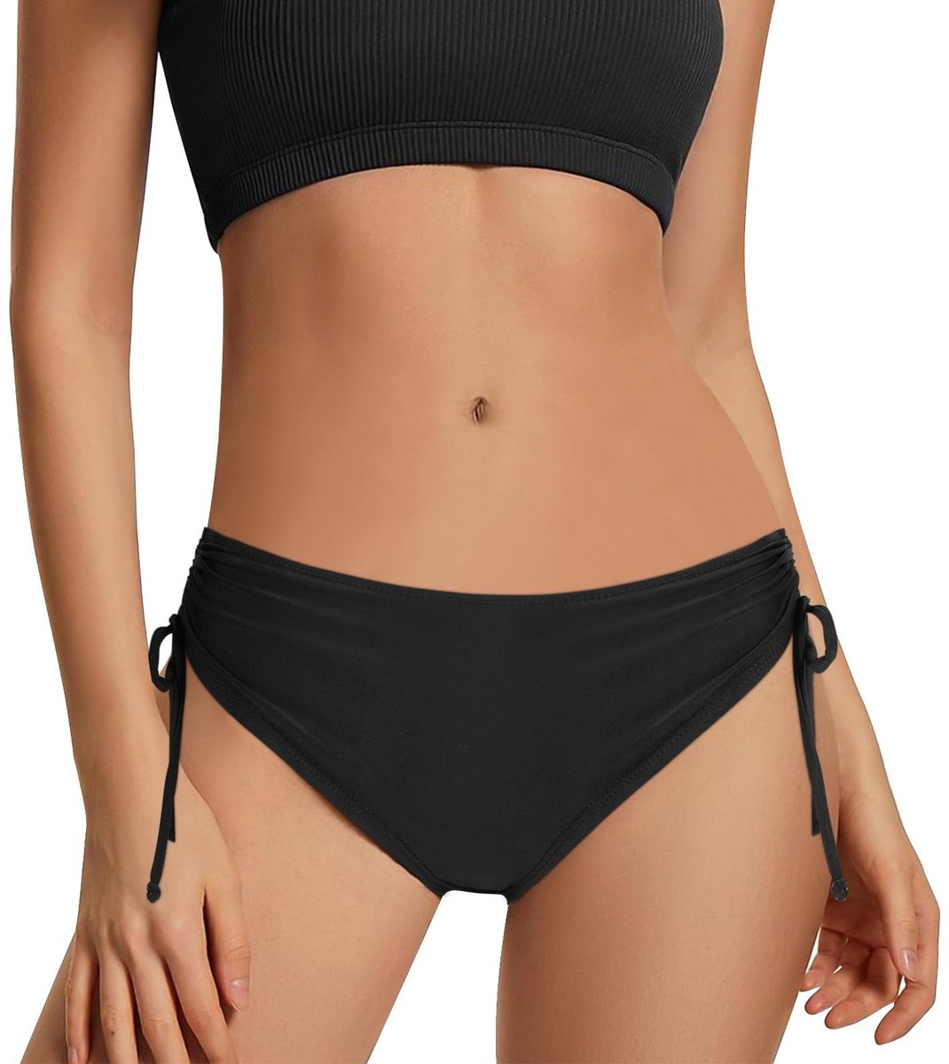Dailygoody - Bikinibroekje dames - Hoge taille - Buikcontrole - Zacht materiaal - Ruches - Perfect voor zomer - Geschikt voor strand en zwembad
