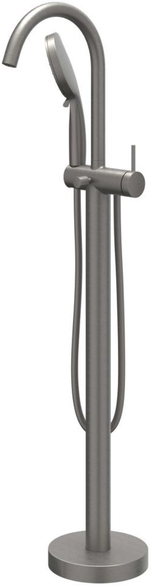 IVY Bond Vrijstaande Badmengkraan met Draaibare Uitloop en 3-standen Handdouche - Geborsteld Metal Black PVD
