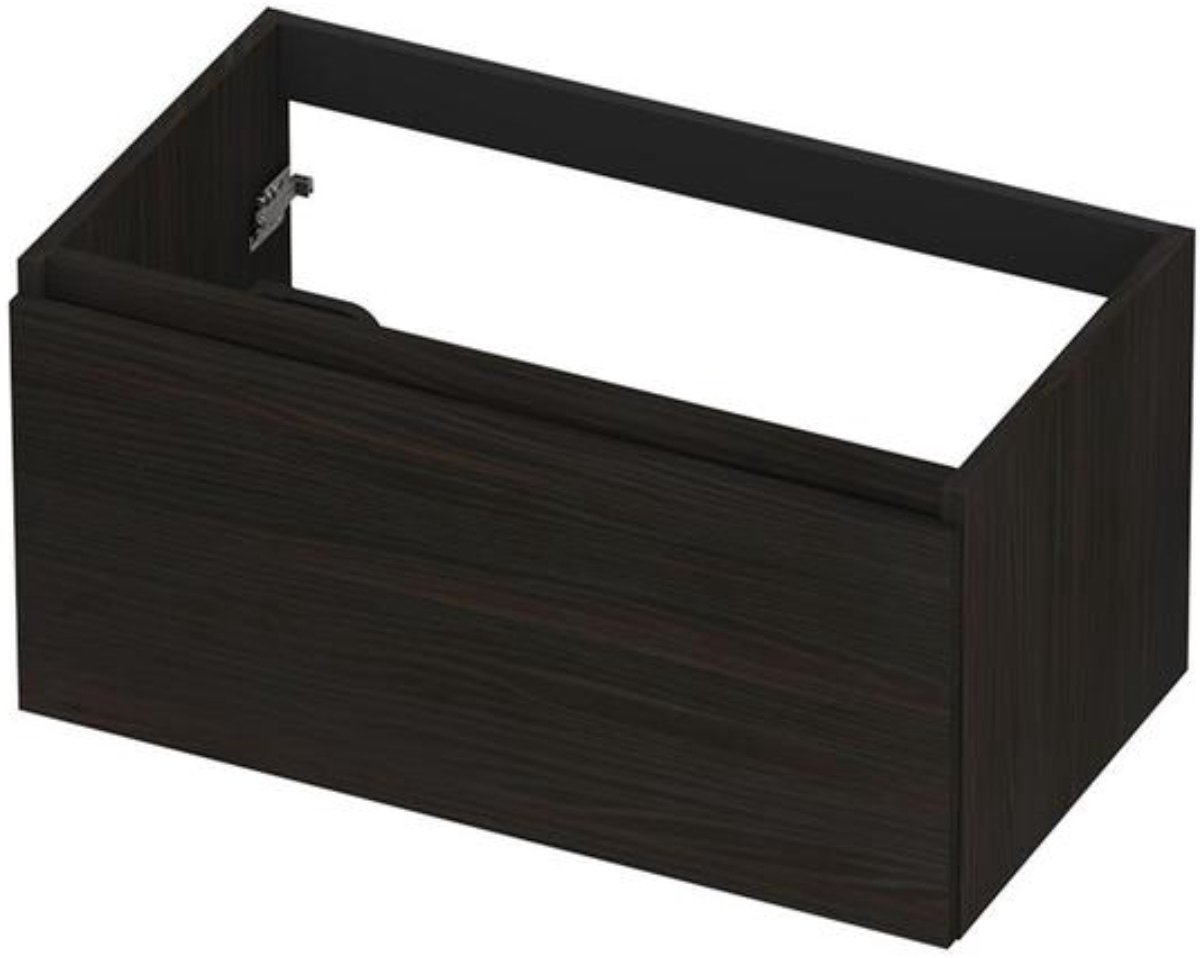 INK - Onderkast 1L Greeploos Houten Keerlijst Fineer - 800x450x400 Mm - Matt Intens Black