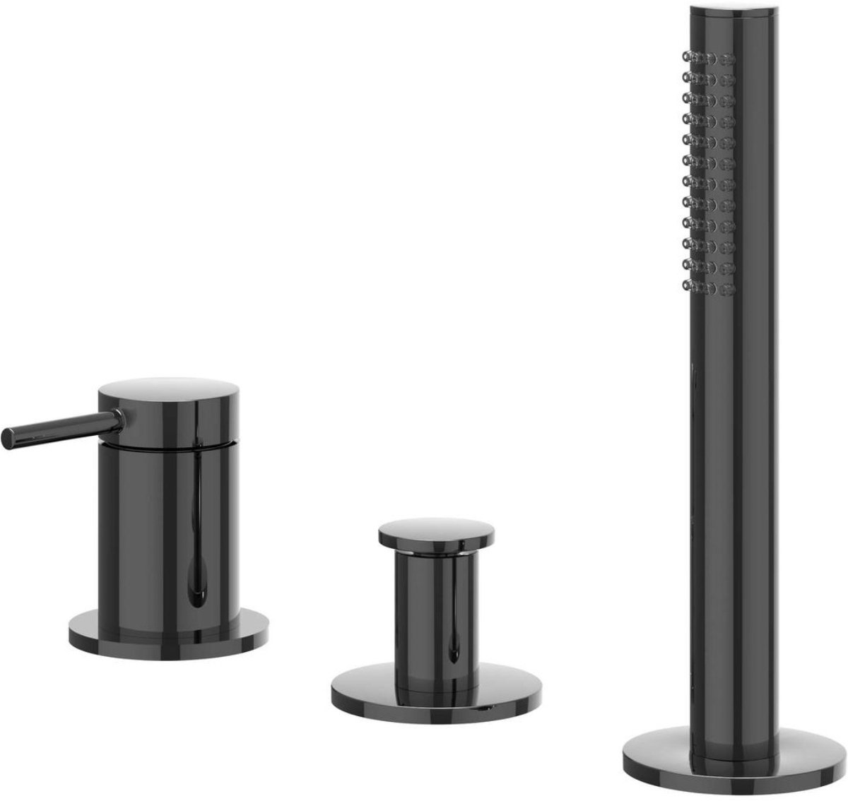 IVY Bond Badrandcombinatie 3-Gats Mengkraan met Uittrekbare Handdouche zonder Uitloop - Zw